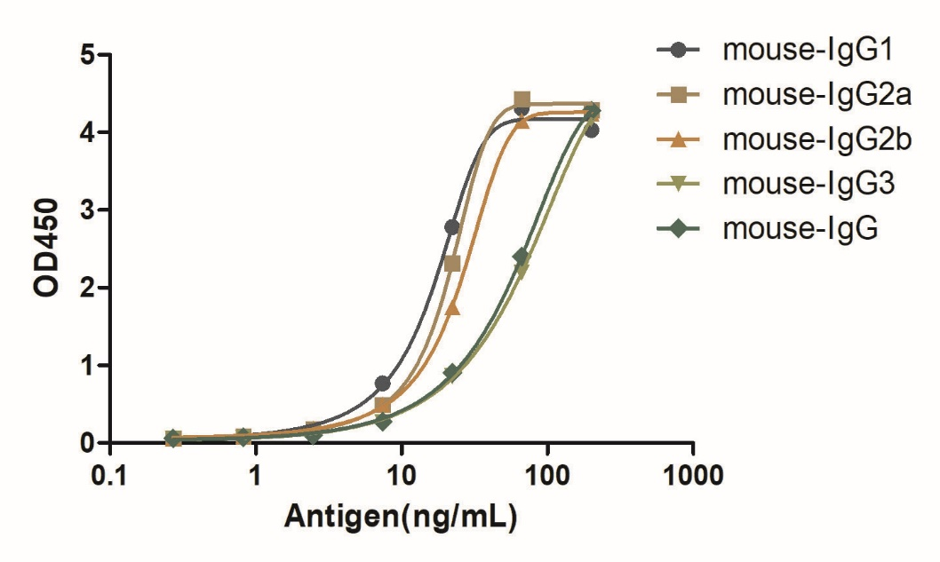 A titer ELISA of mouse IgG-Anti-Mouse IgG kappa, AlpHcAbs® Goat antibody  

