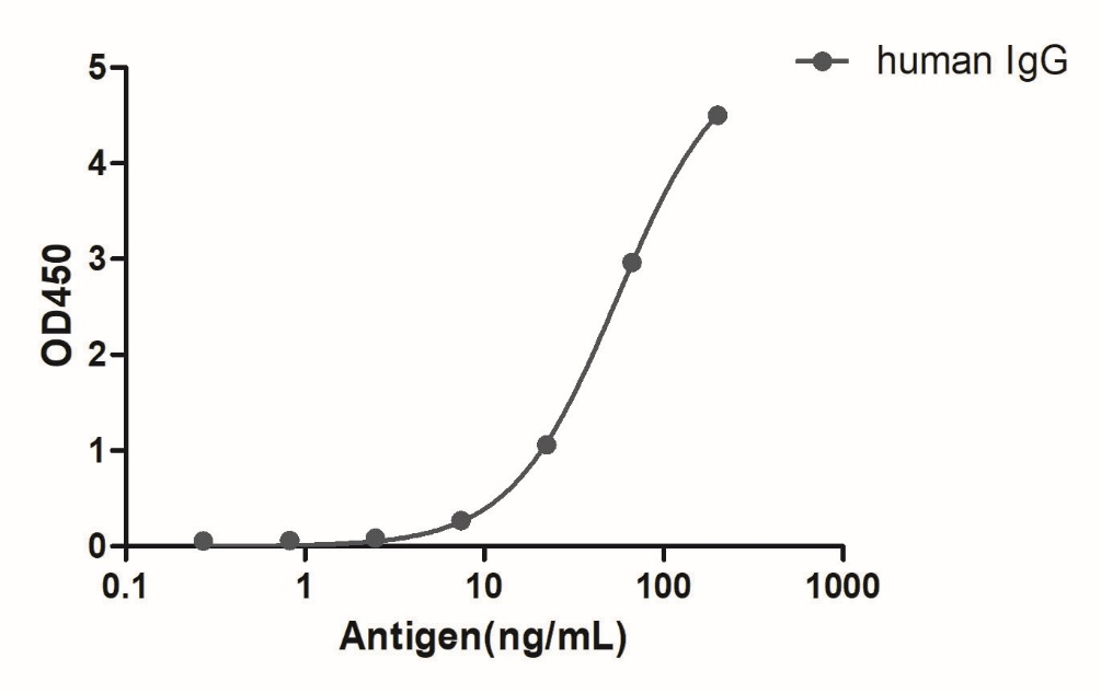 A titer ELISA of human IgG-Anti-Human IgG(Fcγ fragment specific), AlpSdAbs® VHH  